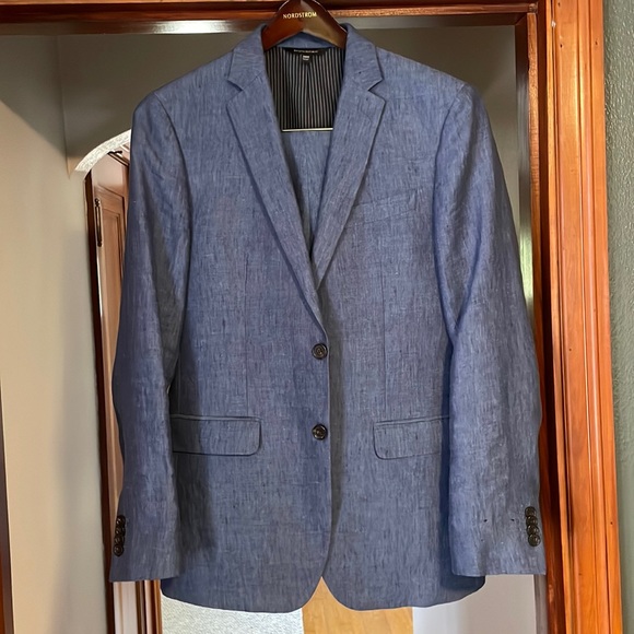Banana Republic Other - Banana Republic Blue Linen 38R Slim Fit Suit
